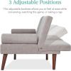image:imageBest Choice Products MidCentury Modern Upholstered Futon Convertible Folding Sofa Bed Small Couch wRounded Armrests 2 Cupholders  BlackGrey