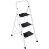image:imageBest Choice Products 3 Step Ladder Folding Sturdy Lightweight Portable Step Stool for Kitchen Bedroom Home wNonSlip Rubber Feet Padded Platforms Pads 330lb Capacity  White3Step