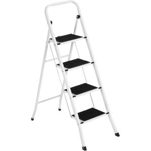 image:imageBest Choice Products 3 Step Ladder Folding Sturdy Lightweight Portable Step Stool for Kitchen Bedroom Home wNonSlip Rubber Feet Padded Platforms Pads 330lb Capacity  White4Step