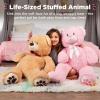 image:imageBest Choice Products 35in Giant Super Soft Plush Cuddly Teddy Bear Stuffed Animal Toy for Bedroom Kids Playroom wBow Tie Footprints  BrownBrown