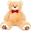 image:imageBest Choice Products 35in Giant Super Soft Plush Cuddly Teddy Bear Stuffed Animal Toy for Bedroom Kids Playroom wBow Tie Footprints  BrownBrown