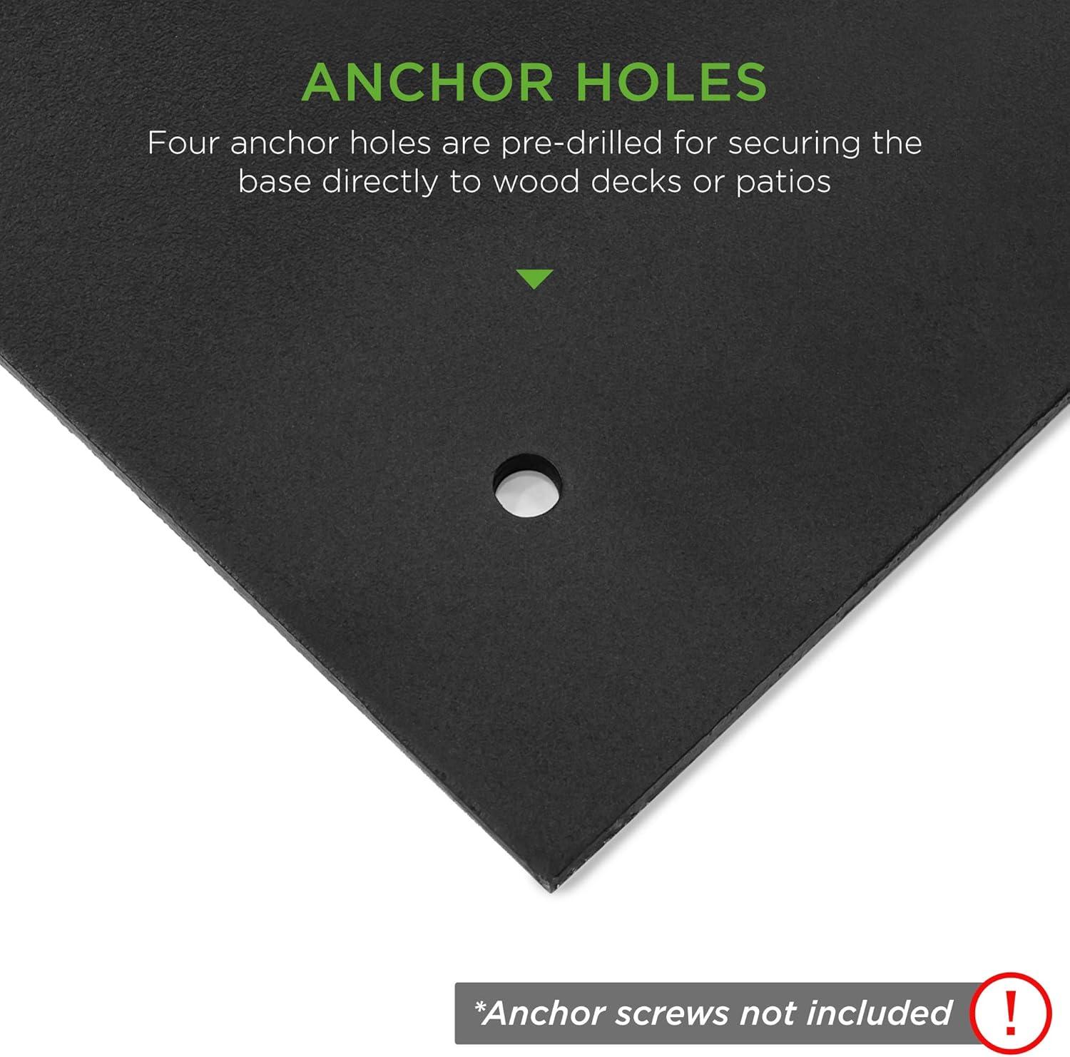 image:imageBest Choice Products 385lb Steel Umbrella Base Square Weighted Patio Stand for Outdoor Backyard Market Umbrellas Sun Shade wTightening Knob and Anchor Holes  Black