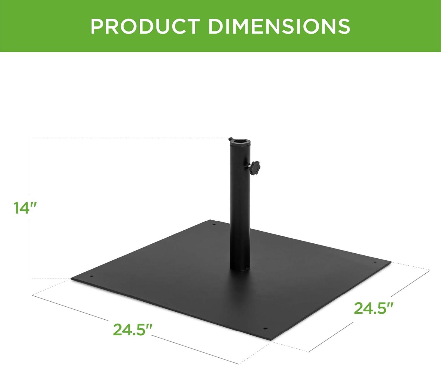 image:imageBest Choice Products 385lb Steel Umbrella Base Square Weighted Patio Stand for Outdoor Backyard Market Umbrellas Sun Shade wTightening Knob and Anchor Holes  Black