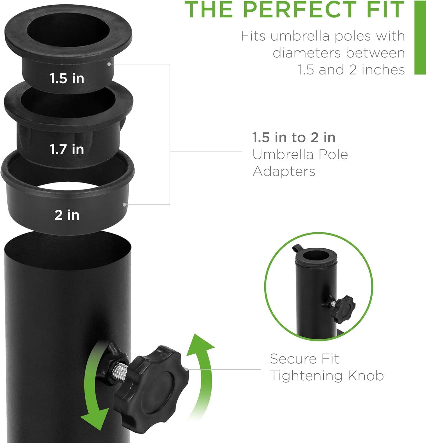 image:imageBest Choice Products 385lb Steel Umbrella Base Square Weighted Patio Stand for Outdoor Backyard Market Umbrellas Sun Shade wTightening Knob and Anchor Holes  Black