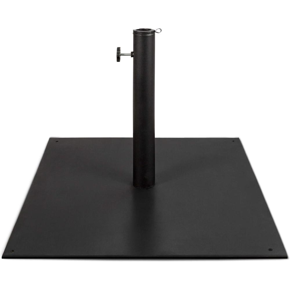 image:imageBest Choice Products 385lb Steel Umbrella Base Square Weighted Patio Stand for Outdoor Backyard Market Umbrellas Sun Shade wTightening Knob and Anchor Holes  Black
