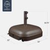 image:imageBest Choice Products 123lb Capacity Fillable Mobile Umbrella Base Heavy Duty Market Stand for Patio Deck Poolside Easy to move w 4 wheels  Dome Square BrownBrown