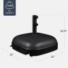 image:imageBest Choice Products 123lb Capacity Fillable Mobile Umbrella Base Heavy Duty Market Stand for Patio Deck Poolside Easy to move w 4 wheels  Dome Square BrownBlack