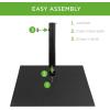 image:imageBest Choice Products 385lb Steel Umbrella Base Square Weighted Patio Stand for Outdoor Backyard Market Umbrellas Sun Shade wTightening Knob and Anchor Holes  Black