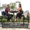 image:imageBest Choice Products 3Piece Patio Bar Table Set Outdoor Wicker Bar Height Bistro Furniture for Backyard Poolside Balcony wBarstools Cushions Steel Frame  BrownBeigeBrownBeige