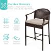image:imageBest Choice Products 3Piece Patio Bar Table Set Outdoor Wicker Bar Height Bistro Furniture for Backyard Poolside Balcony wBarstools Cushions Steel Frame  BrownBeigeBrownBeige