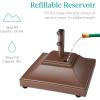 image:imageBest Choice Products Fillable Mobile Umbrella Base Heavy Duty Base Square Tiered Market Stand for Patio Deck Outdoor w 4 Wheels 2 Locks 2 Knobs 120lb Capacity  BlackBrown