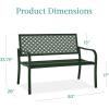 image:imageBest Choice Products Outdoor Bench 2Person Metal Steel Benches Furniture for Garden Patio Porch Entryway wGeometric Backrest 790lb Capacity  BlackDark Green