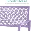 image:imageBest Choice Products Outdoor Bench 2Person Metal Steel Benches Furniture for Garden Patio Porch Entryway wGeometric Backrest 790lb Capacity  BlackLavender