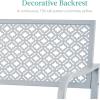 image:imageBest Choice Products Outdoor Bench 2Person Metal Steel Benches Furniture for Garden Patio Porch Entryway wGeometric Backrest 790lb Capacity  BlackLight Gray