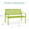 image:imageBest Choice Products Outdoor Bench 2Person Metal Steel Benches Furniture for Garden Patio Porch Entryway wGeometric Backrest 790lb Capacity  BlackLime Green