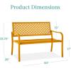 image:imageBest Choice Products Outdoor Bench 2Person Metal Steel Benches Furniture for Garden Patio Porch Entryway wGeometric Backrest 790lb Capacity  BlackMarigold