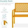 image:imageBest Choice Products Outdoor Bench 2Person Metal Steel Benches Furniture for Garden Patio Porch Entryway wGeometric Backrest 790lb Capacity  BlackMarigold