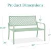 image:imageBest Choice Products Outdoor Bench 2Person Metal Steel Benches Furniture for Garden Patio Porch Entryway wGeometric Backrest 790lb Capacity  BlackMint Green