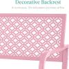 image:imageBest Choice Products Outdoor Bench 2Person Metal Steel Benches Furniture for Garden Patio Porch Entryway wGeometric Backrest 790lb Capacity  BlackPink