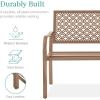 image:imageBest Choice Products Outdoor Bench 2Person Metal Steel Benches Furniture for Garden Patio Porch Entryway wGeometric Backrest 790lb Capacity  BlackTaupe