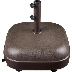 image:imageBest Choice Products 123lb Capacity Fillable Mobile Umbrella Base Heavy Duty Market Stand for Patio Deck Poolside Easy to move w 4 wheels  Dome Square BrownBrown