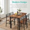 image:imageBest Choice Products 5Piece Modern Dining Set WSteel Frame Space Saving Rectangular Kitchen Table W 4 Matching Chairs amp Storage Rack for Apartments Kitchens amp Dining Rooms  Medium BrownBlackBrownBlack