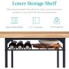 image:imageBest Choice Products 5Piece Modern Dining Set WSteel Frame Space Saving Rectangular Kitchen Table W 4 Matching Chairs amp Storage Rack for Apartments Kitchens amp Dining Rooms  Medium BrownBlackOakBlack