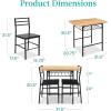 image:imageBest Choice Products 5Piece Modern Dining Set WSteel Frame Space Saving Rectangular Kitchen Table W 4 Matching Chairs amp Storage Rack for Apartments Kitchens amp Dining Rooms  Medium BrownBlackOakBlack