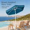 image:imageBest Choice Products 75ft Patio Market Umbrella with Wavy Trim UVFadeResistant 210g Canopy Crank amp Tilt Wind Vent HeavyDuty Frame  PeacockPeacock