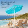 image:imageBest Choice Products 75ft Patio Market Umbrella with Wavy Trim UVFadeResistant 210g Canopy Crank amp Tilt Wind Vent HeavyDuty Frame  PeacockSky Blue