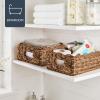 image:imageBest Choice Products 9x12 Scalloped Shelf Baskets Woven Storage Bins amp Pantry Organizer for Kitchen Living Room Bathroom Bedroom Laundry amp Nursery 4 Pack  Natural with White TrimChestnut
