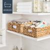 image:imageBest Choice Products 9x12 Scalloped Shelf Baskets Woven Storage Bins amp Pantry Organizer for Kitchen Living Room Bathroom Bedroom Laundry amp Nursery 4 Pack  Natural with White TrimNatural with White Trim