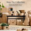 image:imageBest Choice Products 9x12 Scalloped Shelf Baskets Woven Storage Bins amp Pantry Organizer for Kitchen Living Room Bathroom Bedroom Laundry amp Nursery 4 Pack  Natural with White TrimNatural