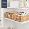 image:imageBest Choice Products 9x12 Scalloped Shelf Baskets Woven Storage Bins amp Pantry Organizer for Kitchen Living Room Bathroom Bedroom Laundry amp Nursery 4 Pack  Natural with White TrimNatural