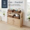image:imageBest Choice Products 9x12 Scalloped Shelf Baskets Woven Storage Bins amp Pantry Organizer for Kitchen Living Room Bathroom Bedroom Laundry amp Nursery 4 Pack  Natural with White TrimChestnut