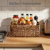 image:imageBest Choice Products Utensil Caddy wHandle  4 Compartments Woven Wicker Utensil Silverware Flatware Organizer Cutlery Basket Holder for Countertop Party Picnic BBQ Kitchen Storage  NaturalChestnut