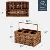 image:imageBest Choice Products Utensil Caddy wHandle  4 Compartments Woven Wicker Utensil Silverware Flatware Organizer Cutlery Basket Holder for Countertop Party Picnic BBQ Kitchen Storage  NaturalChestnut