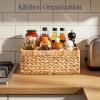 image:imageBest Choice Products Utensil Caddy wHandle  4 Compartments Woven Wicker Utensil Silverware Flatware Organizer Cutlery Basket Holder for Countertop Party Picnic BBQ Kitchen Storage  NaturalNatural
