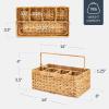 image:imageBest Choice Products Utensil Caddy wHandle  4 Compartments Woven Wicker Utensil Silverware Flatware Organizer Cutlery Basket Holder for Countertop Party Picnic BBQ Kitchen Storage  NaturalNatural