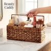 image:imageBest Choice Products Utensil Caddy wHandle  4 Compartments Woven Wicker Utensil Silverware Flatware Organizer Cutlery Basket Holder for Countertop Party Picnic BBQ Kitchen Storage  NaturalChestnut