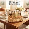 image:imageBest Choice Products Utensil Caddy wHandle  4 Compartments Woven Wicker Utensil Silverware Flatware Organizer Cutlery Basket Holder for Countertop Party Picnic BBQ Kitchen Storage  NaturalNatural