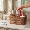 image:imageBest Choice Products Utensil Caddy wHandle  4 Compartments Woven Wicker Utensil Silverware Flatware Organizer Cutlery Basket Holder for Countertop Party Picnic BBQ Kitchen Storage  NaturalChestnut
