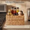 image:imageBest Choice Products Utensil Caddy wHandle  4 Compartments Woven Wicker Utensil Silverware Flatware Organizer Cutlery Basket Holder for Countertop Party Picnic BBQ Kitchen Storage  NaturalNatural