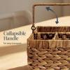 image:imageBest Choice Products Utensil Caddy wHandle  4 Compartments Woven Wicker Utensil Silverware Flatware Organizer Cutlery Basket Holder for Countertop Party Picnic BBQ Kitchen Storage  NaturalChestnut