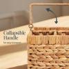 image:imageBest Choice Products Utensil Caddy wHandle  4 Compartments Woven Wicker Utensil Silverware Flatware Organizer Cutlery Basket Holder for Countertop Party Picnic BBQ Kitchen Storage  NaturalNatural