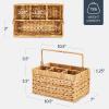 image:imageBest Choice Products Utensil Caddy wHandle  4 Compartments Woven Wicker Utensil Silverware Flatware Organizer Cutlery Basket Holder for Countertop Party Picnic BBQ Kitchen Storage  NaturalNatural