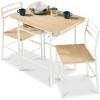 image:imageBest Choice Products 5Piece Modern Dining Set WSteel Frame Space Saving Rectangular Kitchen Table W 4 Matching Chairs amp Storage Rack for Apartments Kitchens amp Dining Rooms  Medium BrownBlackNaturalWhite