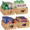 image:imageBest Choice Products 9x12 Scalloped Shelf Baskets Woven Storage Bins amp Pantry Organizer for Kitchen Living Room Bathroom Bedroom Laundry amp Nursery 4 Pack  Natural with White TrimNatural