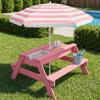 image:imageBest Choice Products 3in1 Sand and Water Table for Toddlers Kids Picnic Table with Umbrella Seats up to 4 220 lb Capacity Per Bench Removable Top Panel 2 Buckets  PinkPink