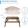 image:imageBest Choice Products 3in1 Sand and Water Table for Toddlers Kids Picnic Table with Umbrella Seats up to 4 220 lb Capacity Per Bench Removable Top Panel 2 Buckets  PinkWalnutBeige